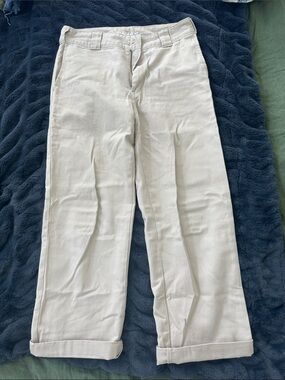 Dickies Worker Crop Roll Hem Pants in Light Beige